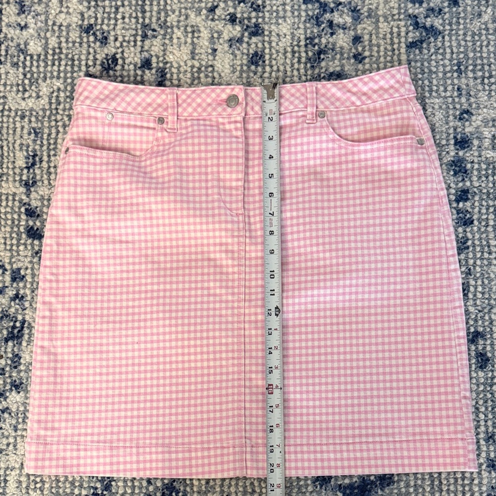 Talbots Pink Gingham Pencil Skirt - Picture 3 of 8